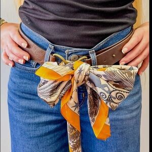 Elegant Orange and Cream Scarf Belt